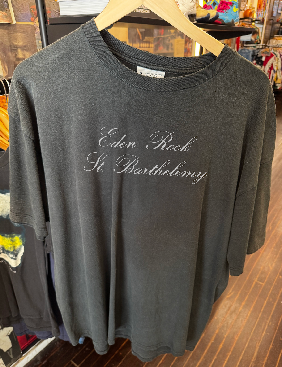 2000s EDEN ROCK ST. BARTHÉLEMY WASHED BLACK TEE