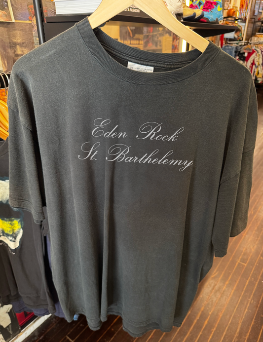 2000s EDEN ROCK ST. BARTHÉLEMY WASHED BLACK TEE