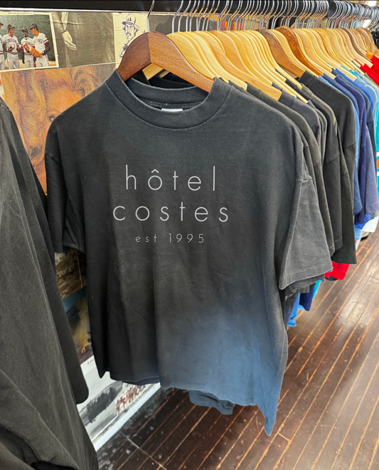 90s HÔTEL COSTES EST 1995 WASHED BLACK TEE
