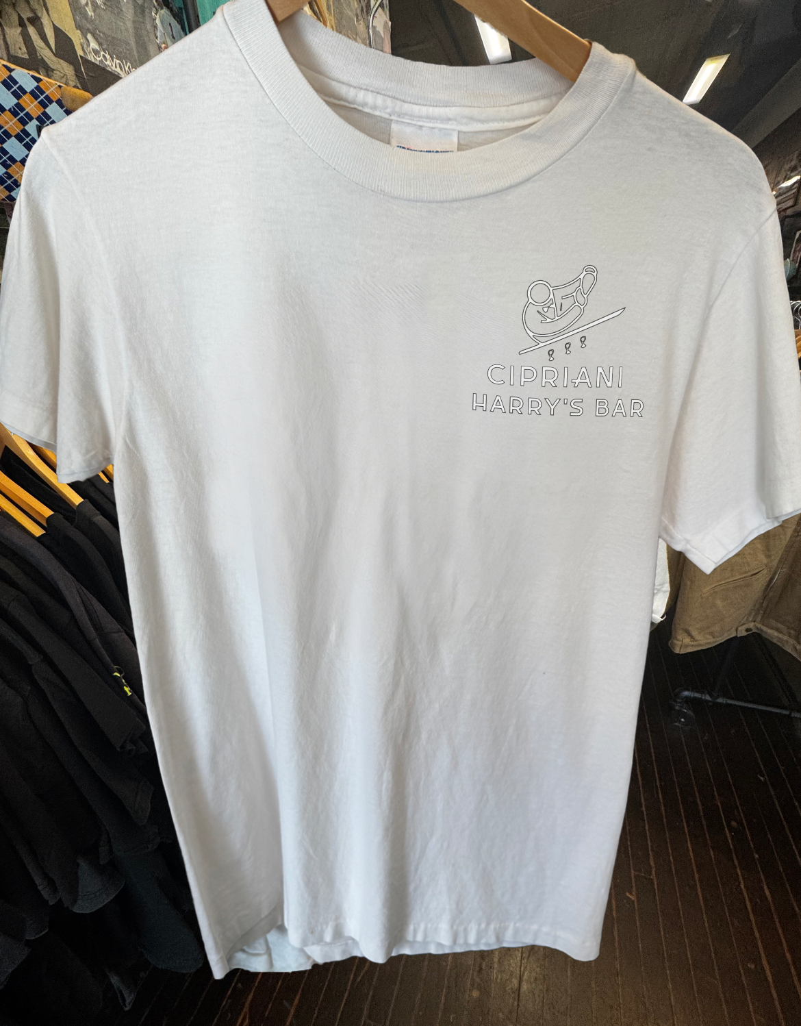 90s CIPRIANI HARRY'S BAR WASHED WHITE TEE