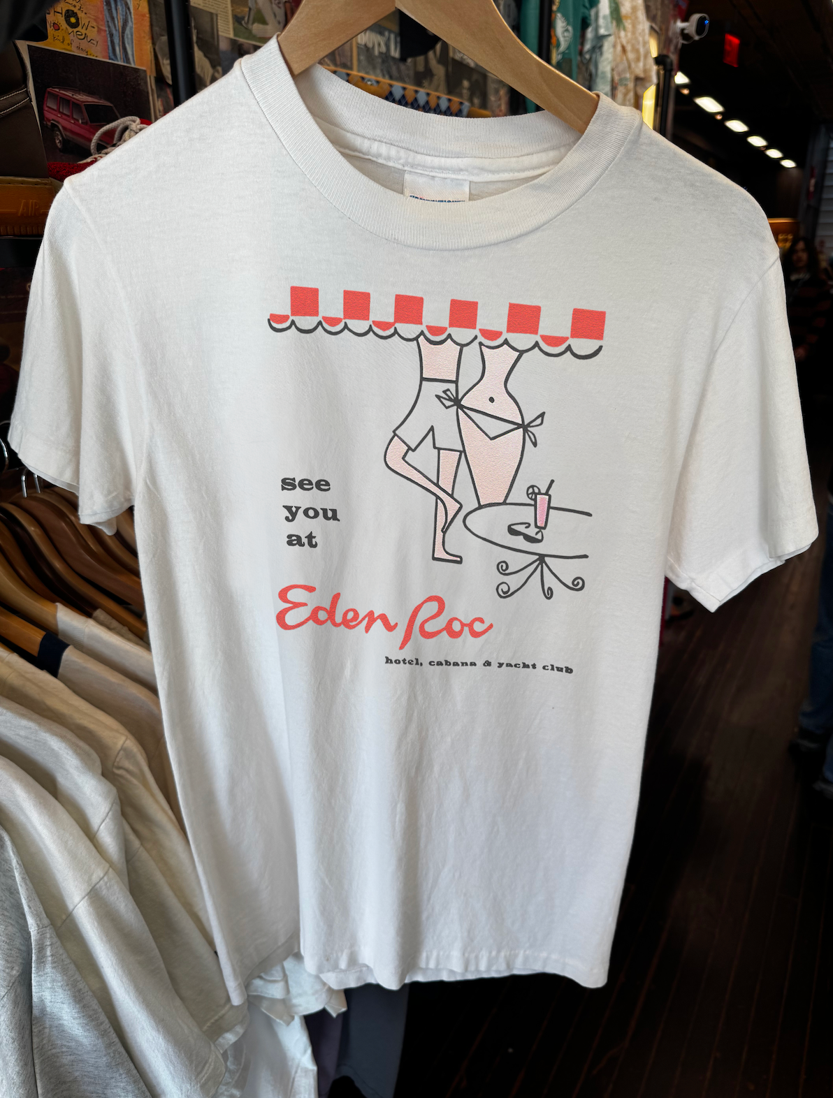80s SEE YOU AT EDEN ROC WASHED WHITE TEE