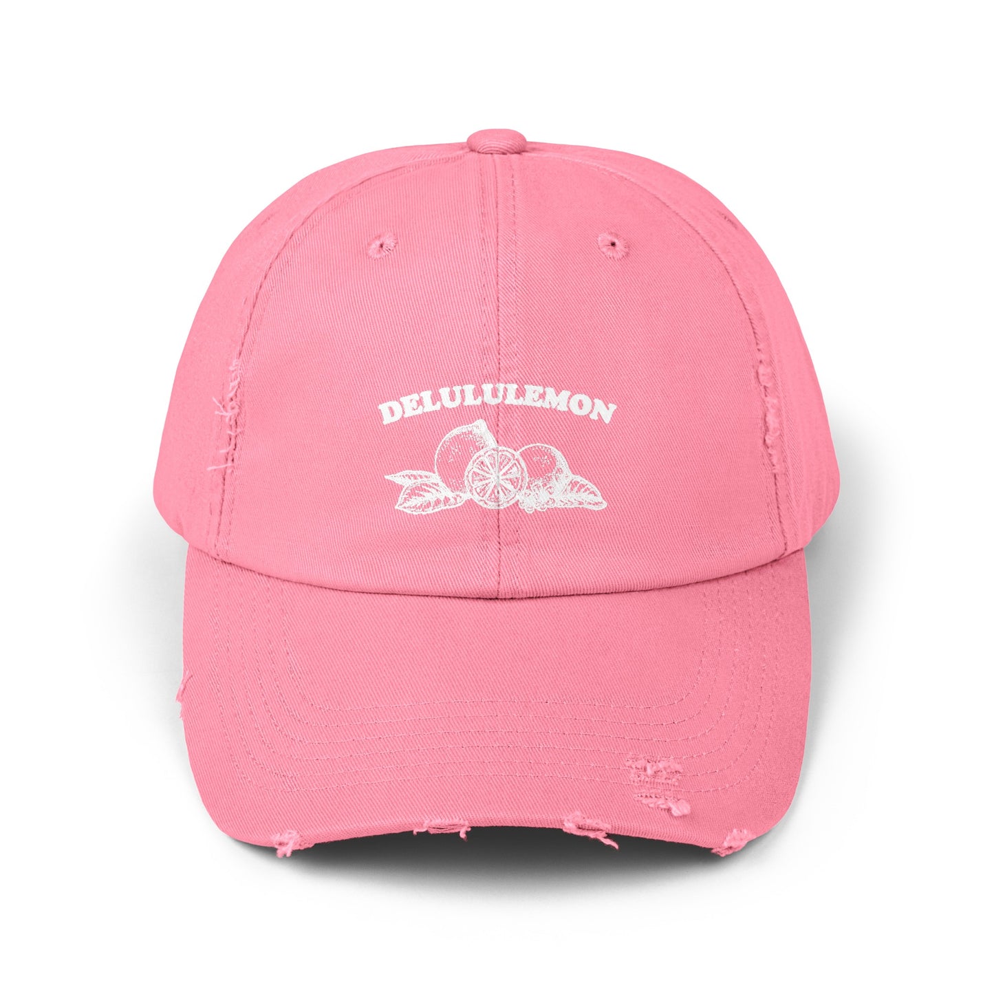 'DELULULEMON' distressed dad hat