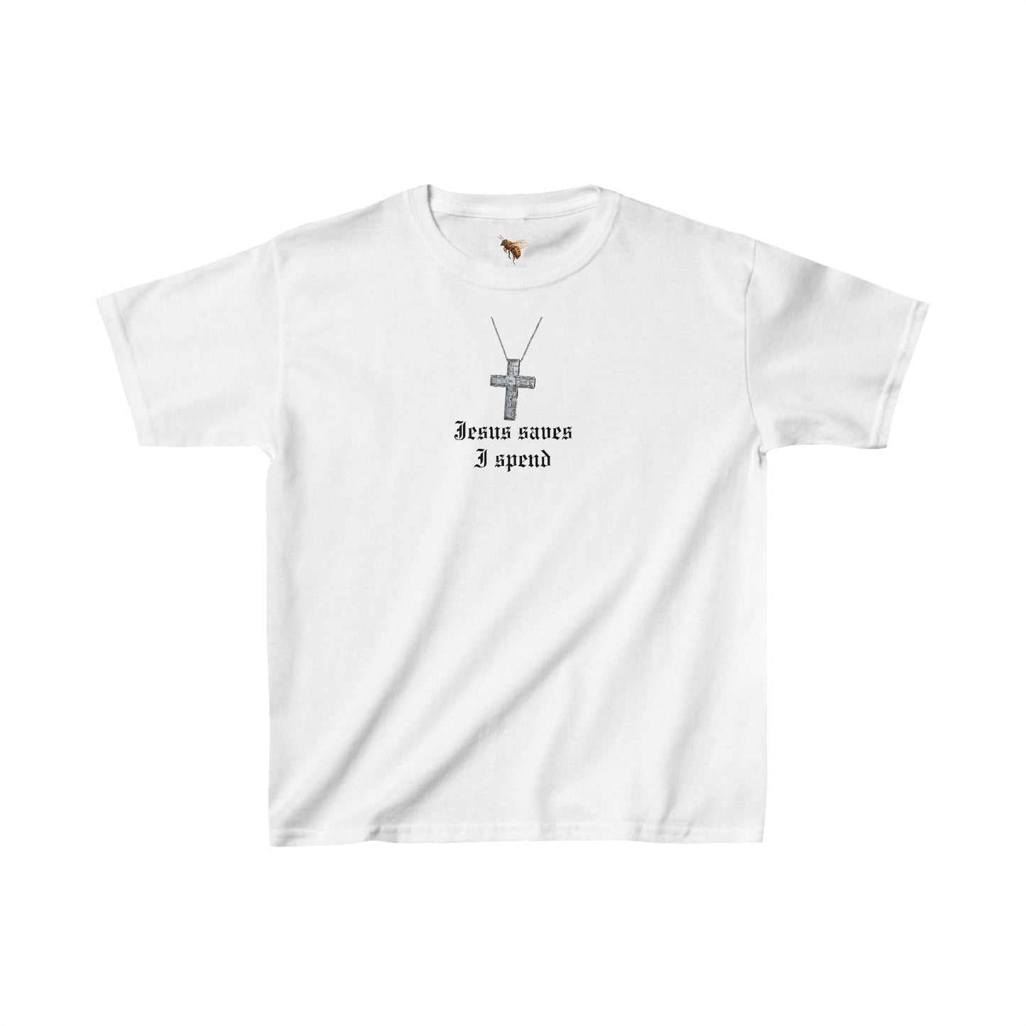 'JESUS SAVES I SPEND' baby tee