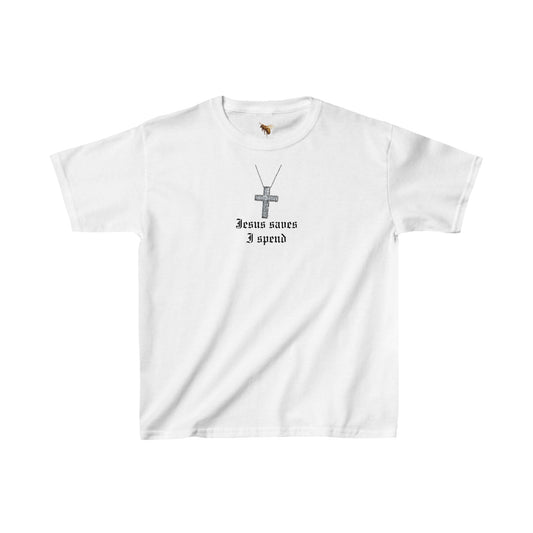 'JESUS SAVES I SPEND' baby tee