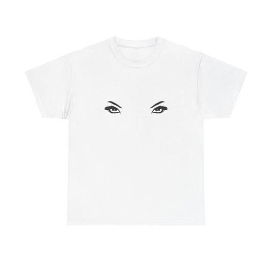 'MY EYES ARE UP HERE' tee