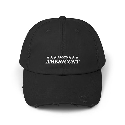 'PROUD AMERIC*NT' distressed dad hat