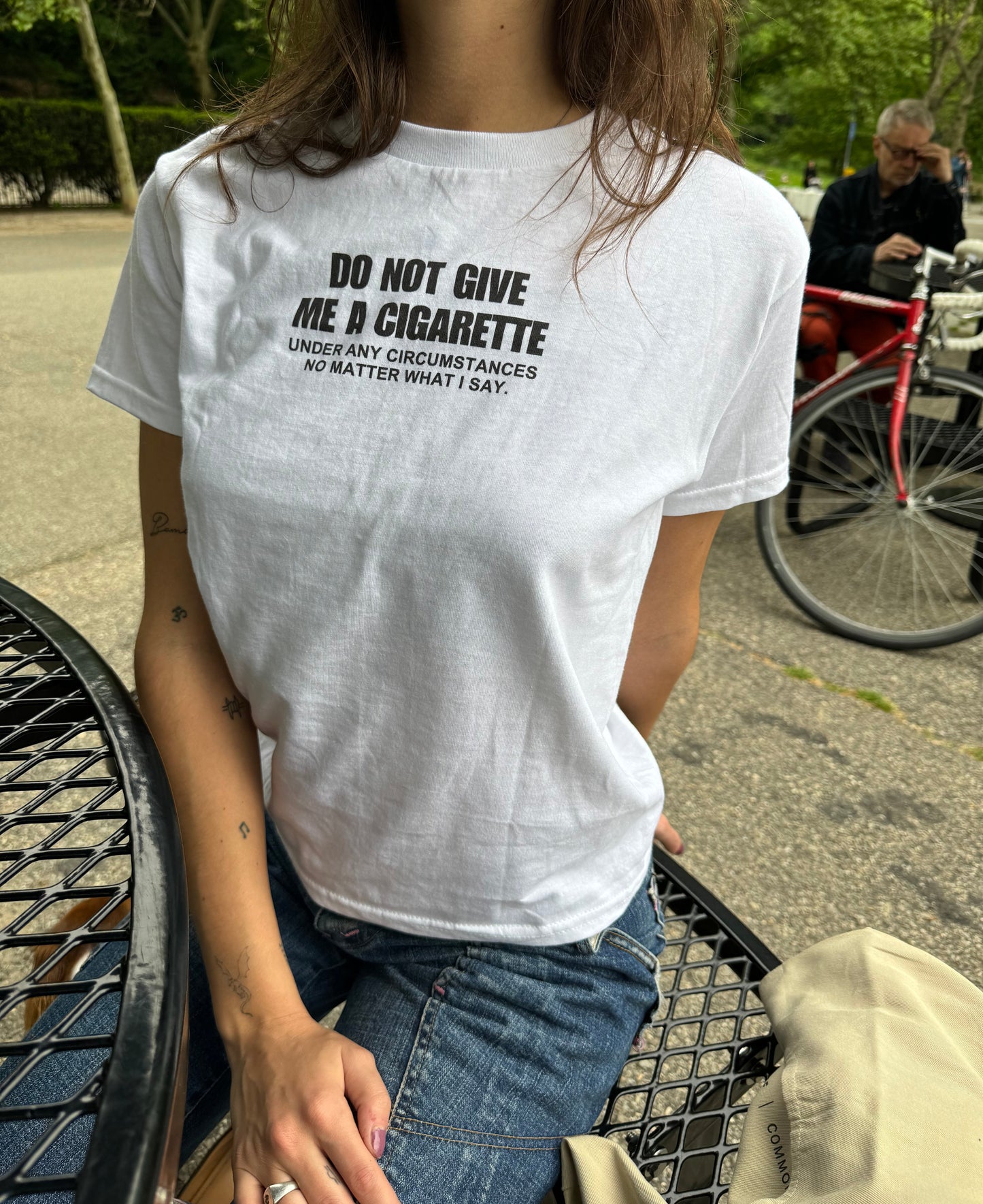 'do not give me a cigarette' baby tee